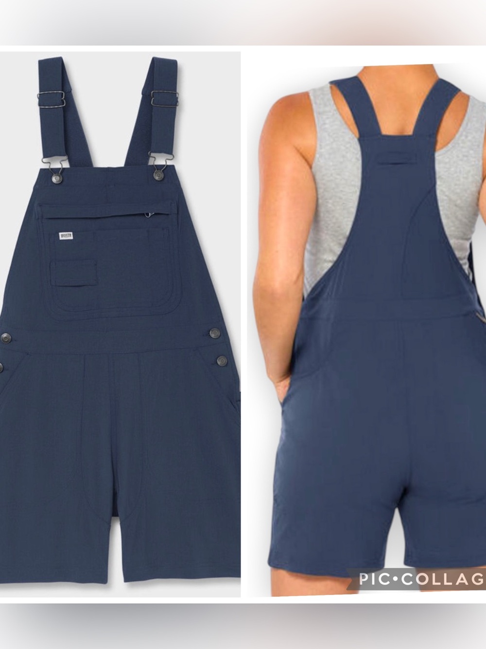 NWT Women's Navy  Heirloom Gardening 7" Short Overalls Size XXL